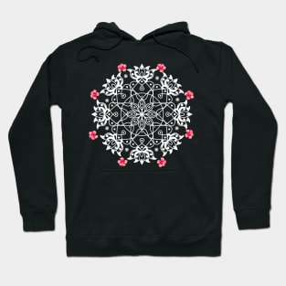 White Rangoli with hibiscus Hoodie